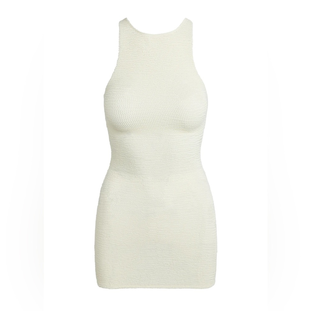 ASOS white crinkle mini dress